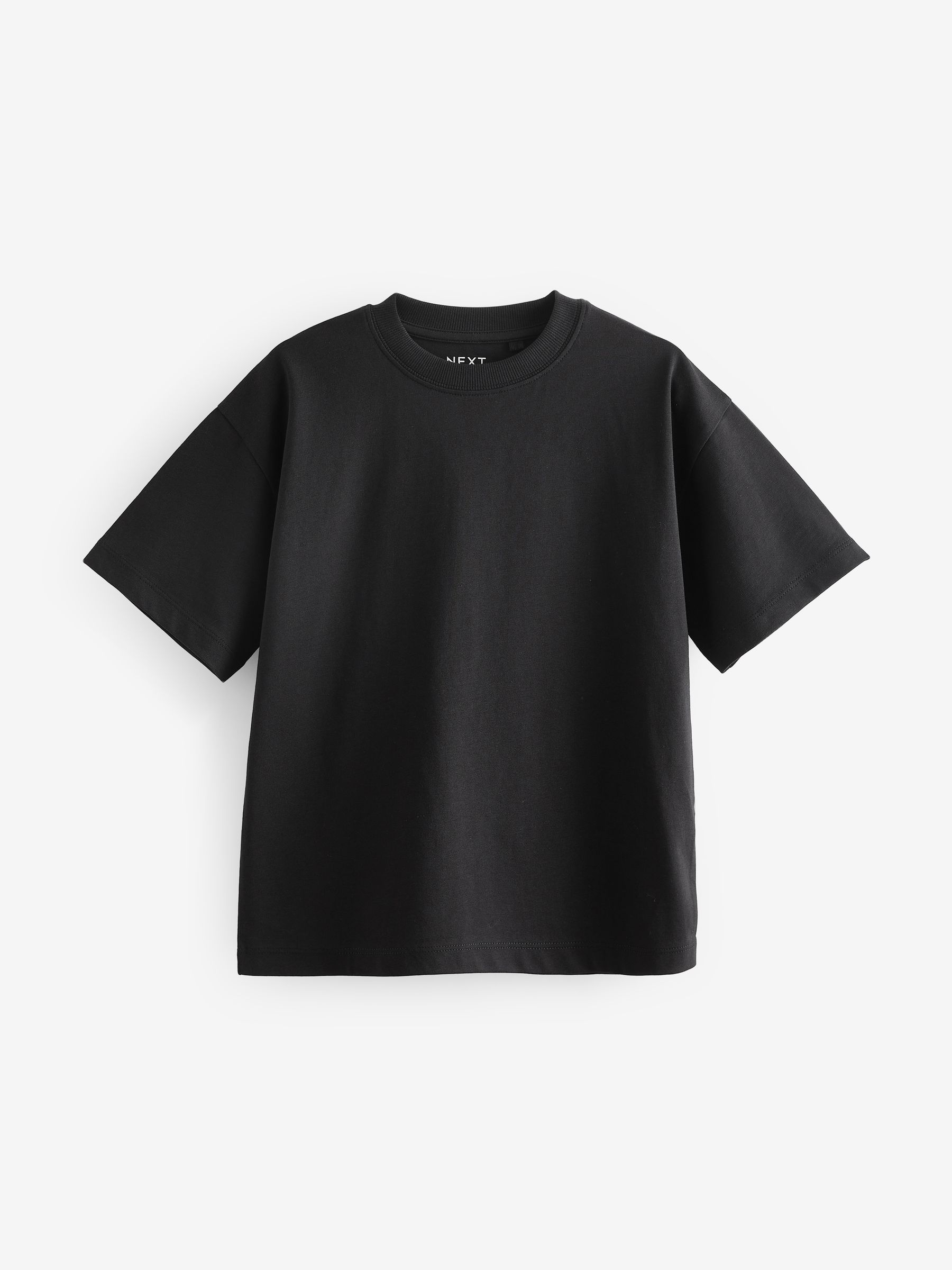 Buy Black Oversized Fit Short Sleeve T-Shirt (3-16yrs) from Next