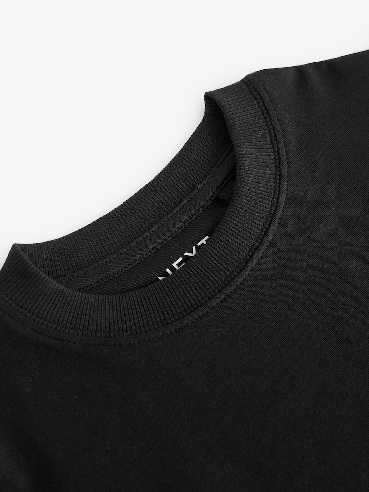 Black Oversized Fit Short Sleeve T-Shirt (3-16yrs) - Image 5 of 5
