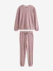 Pink Soft Waffle Long Sleeve Pyjamas - Image 1 of 4