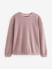 Pink Soft Waffle Long Sleeve Pyjamas - Image 2 of 4