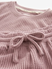 Pink Soft Waffle Long Sleeve Pyjamas - Image 4 of 4