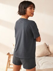 Charcoal Grey/Pink Animal Star 100% Cotton Short Set Pyjamas 2 Pack - Image 11 of 12