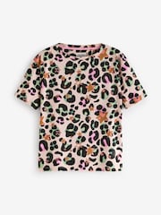 Charcoal Grey/Pink Animal Star 100% Cotton Short Set Pyjamas 2 Pack - Image 2 of 12