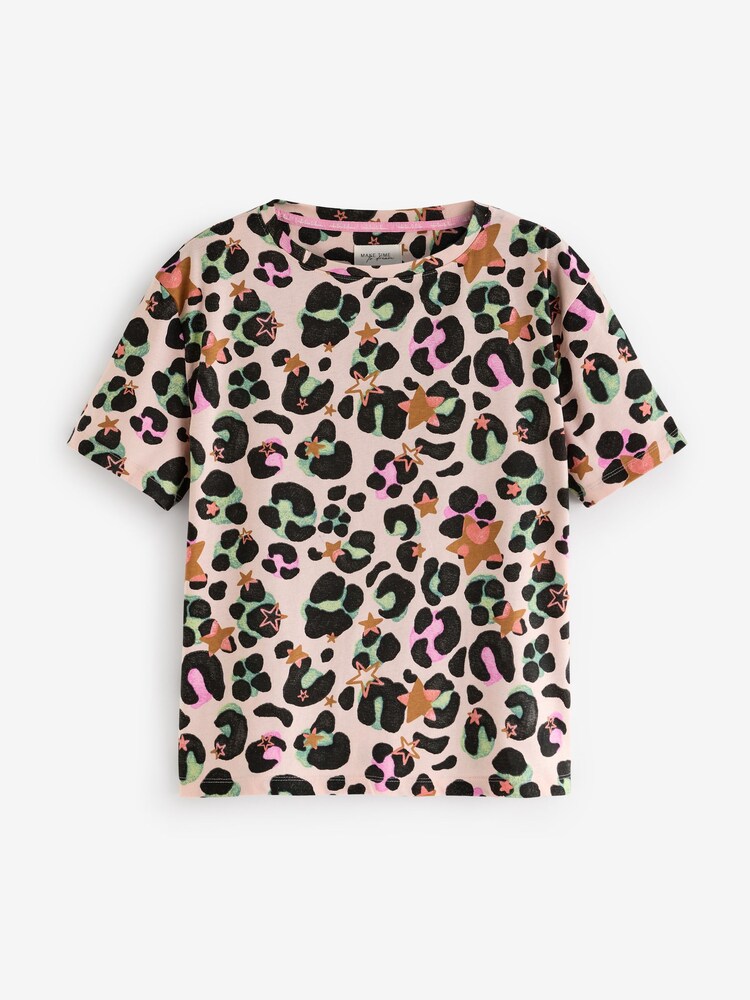 Charcoal Grey/Pink Animal Star 100% Cotton Short Set Pyjamas 2 Pack - Image 2 of 12 Charcoal Grey/Pink Animal Star 100% Cotton Short Set Pyjamas 2 Pack - Image 2 of 12
