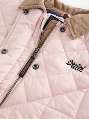 Superdry Pink Quilted Collared Jacket - Image 13 of 15