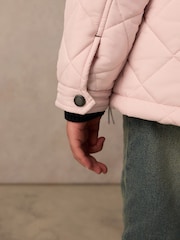Superdry Pink Quilted Collared Jacket - Image 5 of 15