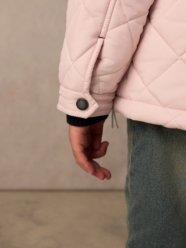 Superdry Pink Quilted Collared Jacket - Image 5 of 15