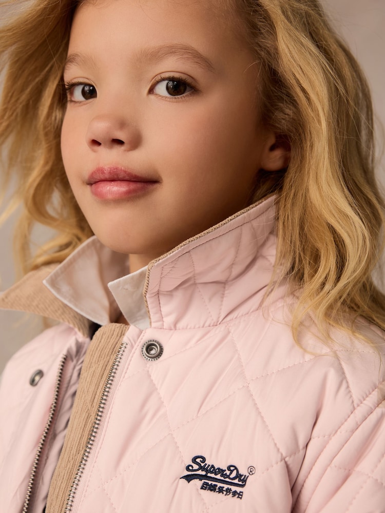 Superdry Pink Quilted Collared Jacket - Image 9 of 15