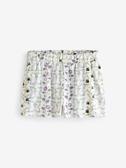 Cream Floral 100% Cotton Button Through Shorts Set - Image 8 of 9