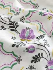 Cream Floral 100% Cotton Button Through Shorts Set - Image 9 of 9