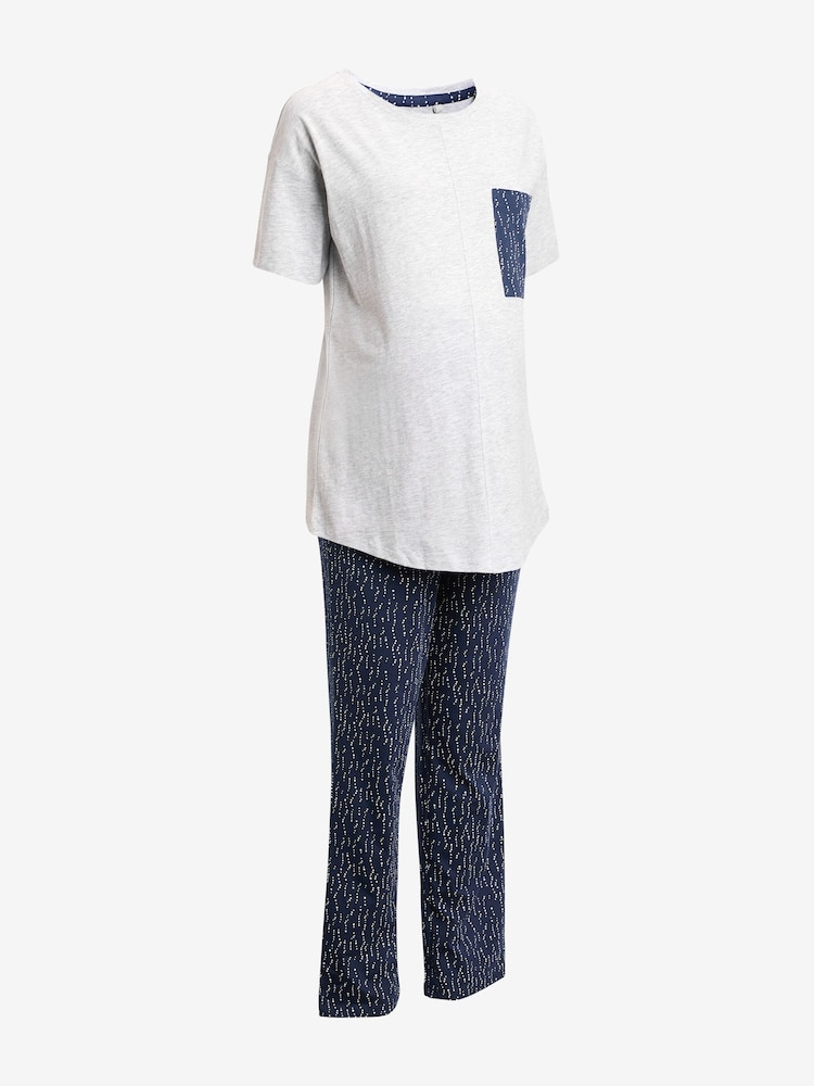 Navy Spot Maternity Short Sleeve Pyjamas - Image 2 of 3
