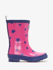 Hatley Pink Glitter Stars Shiny Rain Boots - Image 2 of 3