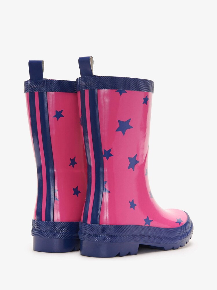 Hatley Pink Glitter Stars Shiny Rain Boots - Image 3 of 3