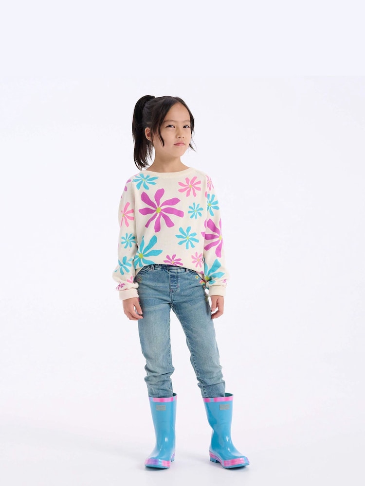 Hatley Blue Fun Hearts Gradient Shiny Rain Boots & Matching Socks - Image 1 of 3