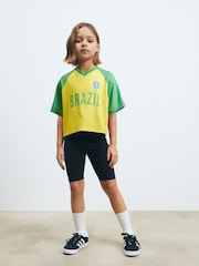 Yellow Brazil Boxy Football Top (3-16yrs) - Image 1 of 7