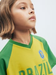 Yellow Brazil Boxy Football Top (3-16yrs) - Image 4 of 7