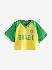 Yellow Brazil Boxy Football Top (3-16yrs) - Image 5 of 7