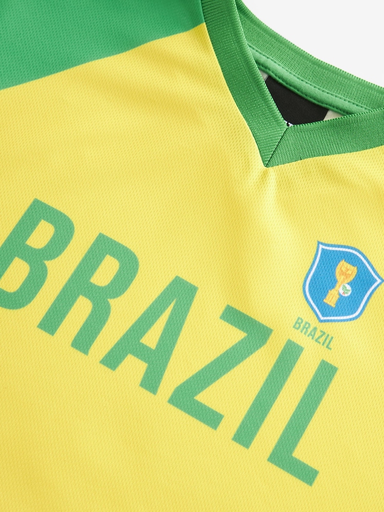 Yellow Brazil Boxy Football Top (3-16yrs) - Image 7 of 7