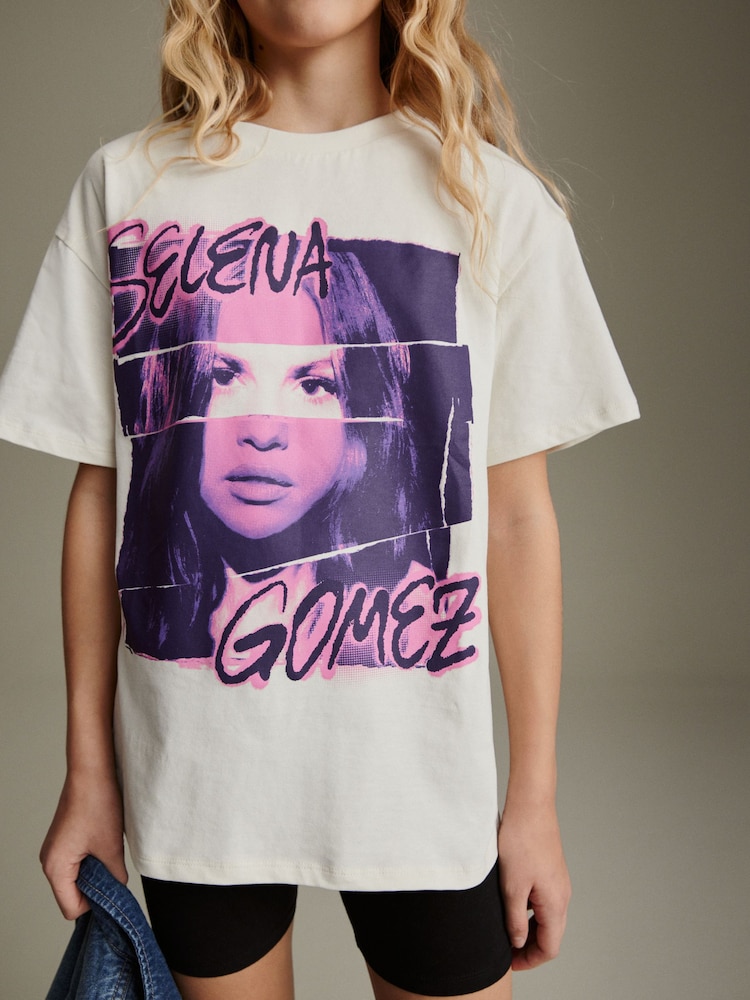 White Selena Gomez Oversized License T-Shirt (3-16yrs) - Image 5 of 8
