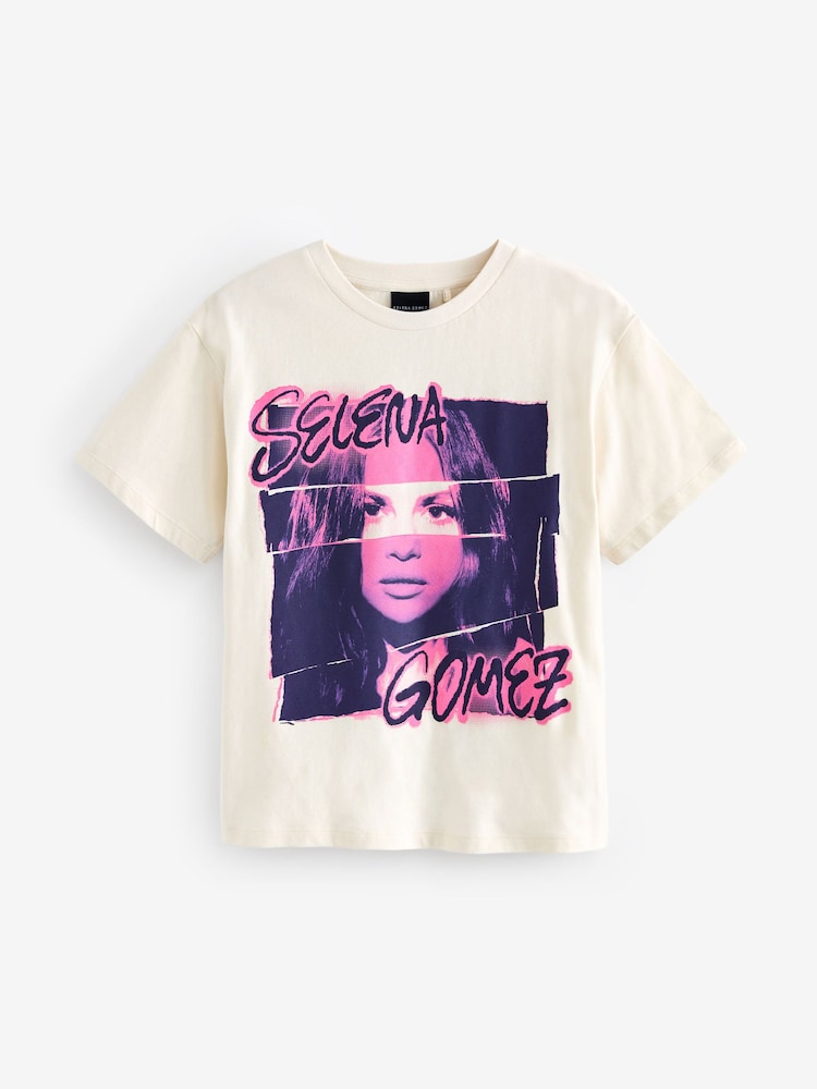 White Selena Gomez Oversized License T-Shirt (3-16yrs) - Image 6 of 8