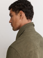 Reiss Green Townie Corduroy Twin-Pocket Overshirt - Image 5 of 8