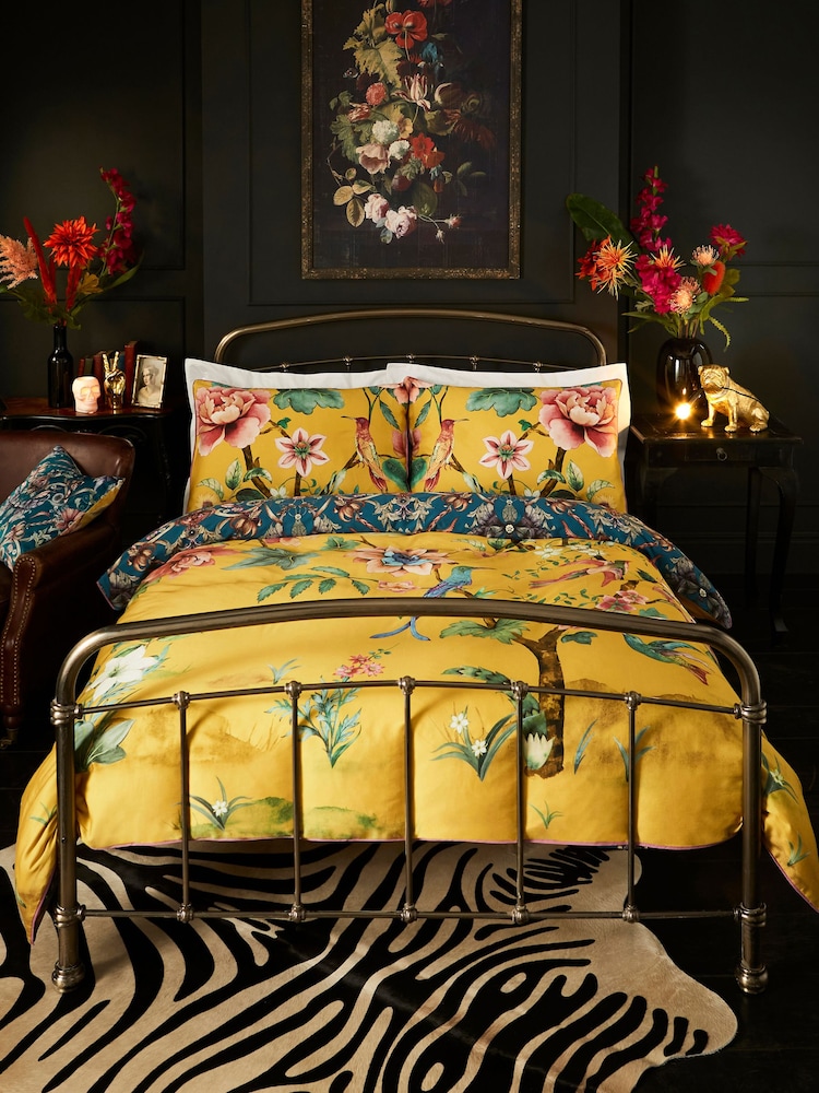 Joe Browns Yellow Contemporary Chinoiserie Reversible Bed Set - Image 1 of 6