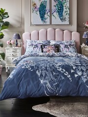 Joe Browns Blue Poised Peacocks Reversible Bed Set - Image 1 of 6