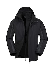Серый - Mountain Warehouse Thunderstorm Mens Waterproof 3-In-1 Jacket - Image 1 of 5