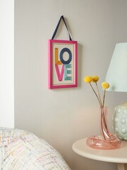 Pink Framed Love Embroidery Hanging Decoration - Image 4 of 6
