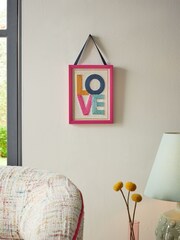 Pink Framed Love Embroidery Hanging Decoration - Image 5 of 6