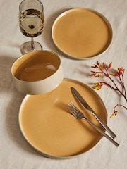 Ochre Yellow Joni Reactive Glaze Dinner Set 12 Piece - Image 2 of 4