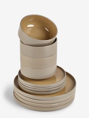 Ochre Yellow Joni Reactive Glaze Dinner Set 12 Piece - Image 4 of 4