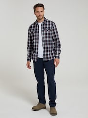Mountain Warehouse Blue 100% Cotton Trace Mens Flannel Long Sleeve Shirt - Image 2 of 5