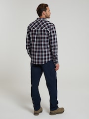 Mountain Warehouse Blue 100% Cotton Trace Mens Flannel Long Sleeve Shirt - Image 3 of 5