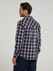 Mountain Warehouse Blue 100% Cotton Trace Mens Flannel Long Sleeve Shirt - Image 4 of 5