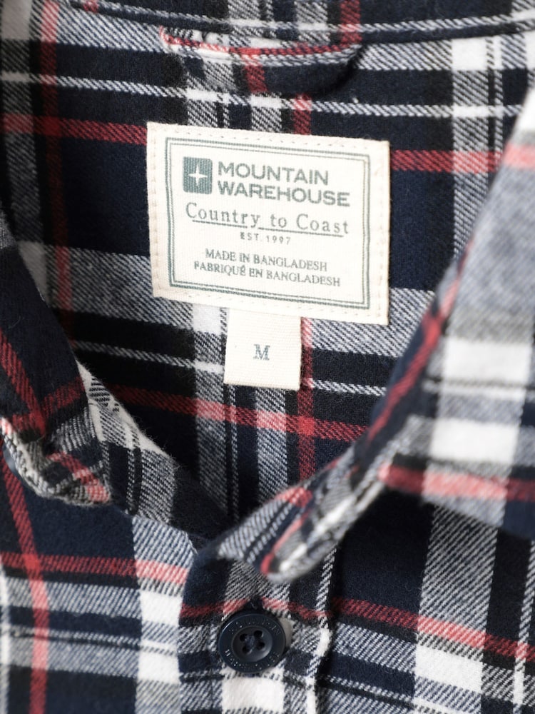 Mountain Warehouse Blue 100% Cotton Trace Mens Flannel Long Sleeve Shirt - Image 5 of 5