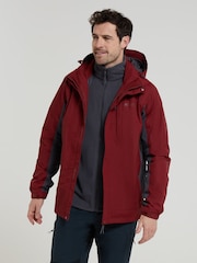 Rojo - Mountain Warehouse Thunderstorm Mens Waterproof 3-In-1 Jacket - Imagen 2 de 5