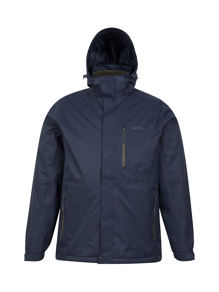 Синий - Mountain Warehouse Bracken Extreme Mens Waterproof 3-In-1 Jacket - Image 2 of 6