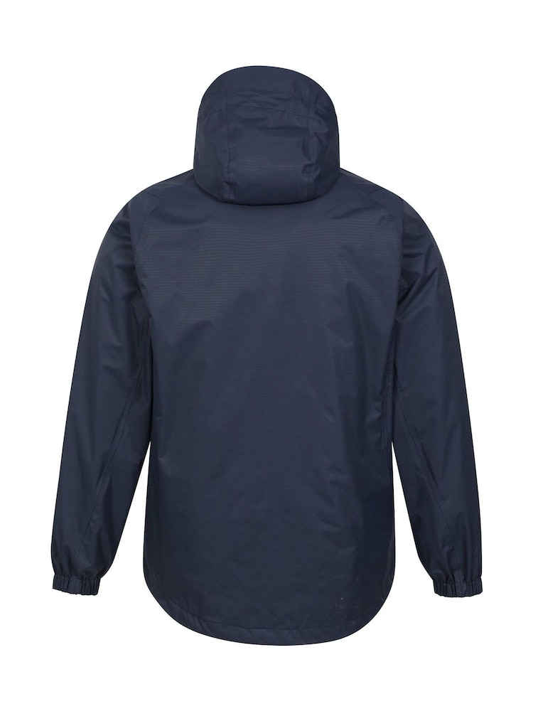 Niebieski - Mountain Warehouse Bracken Extreme Mens Waterproof 3-In-1 Jacket - Image 3 of 6
