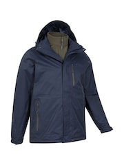 Синий - Mountain Warehouse Bracken Extreme Mens Waterproof 3-In-1 Jacket - Image 5 of 6