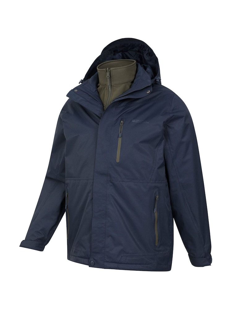 Синий - Mountain Warehouse Bracken Extreme Mens Waterproof 3-In-1 Jacket - Image 6 of 6