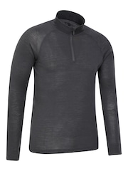 Mountain Warehouse Grey Mens Merino II Long Sleeve Quarter Zip Thermal Top - Image 2 of 5