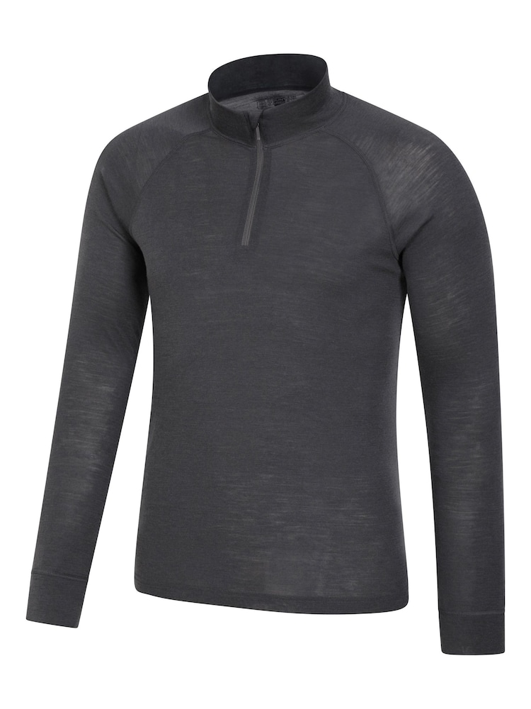 Mountain Warehouse Mens Merino II Long Sleeve Quarter Zip Thermal Top - Image 3 of 5