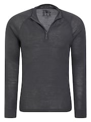 Mountain Warehouse Grey Mens Merino II Long Sleeve Quarter Zip Thermal Top - Image 4 of 5