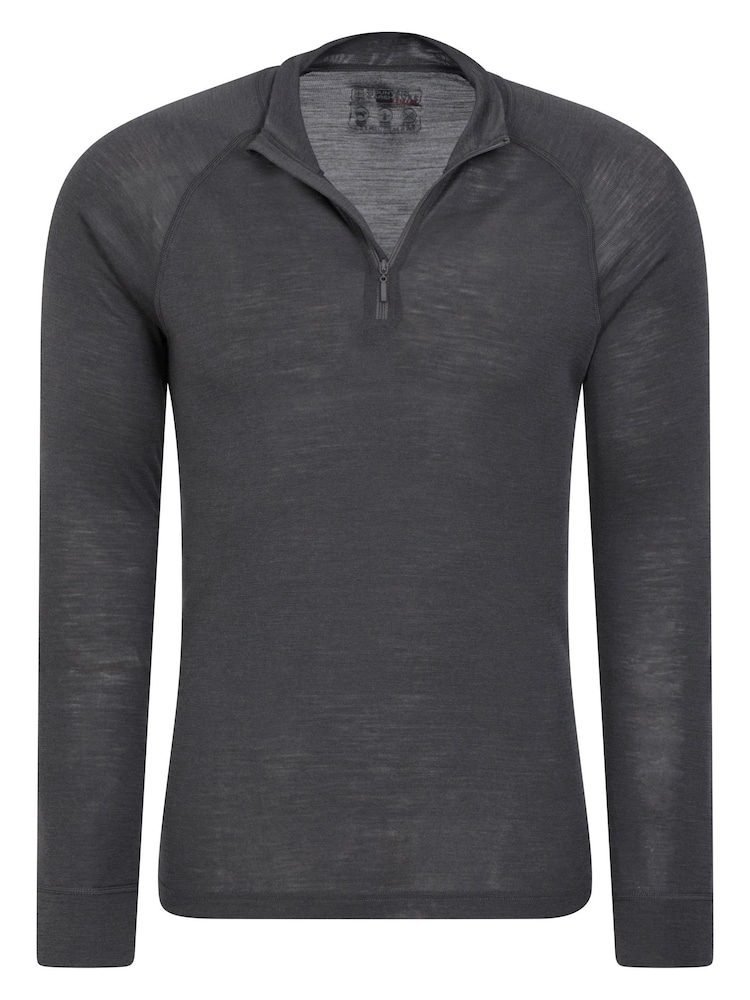 Mountain Warehouse Mens Merino II Long Sleeve Quarter Zip Thermal Top - Image 4 of 5