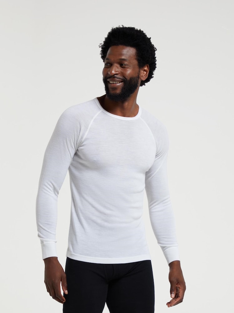 Mountain Warehouse White Merino Mens Round Neck Thermal Top - Image 1 of 4