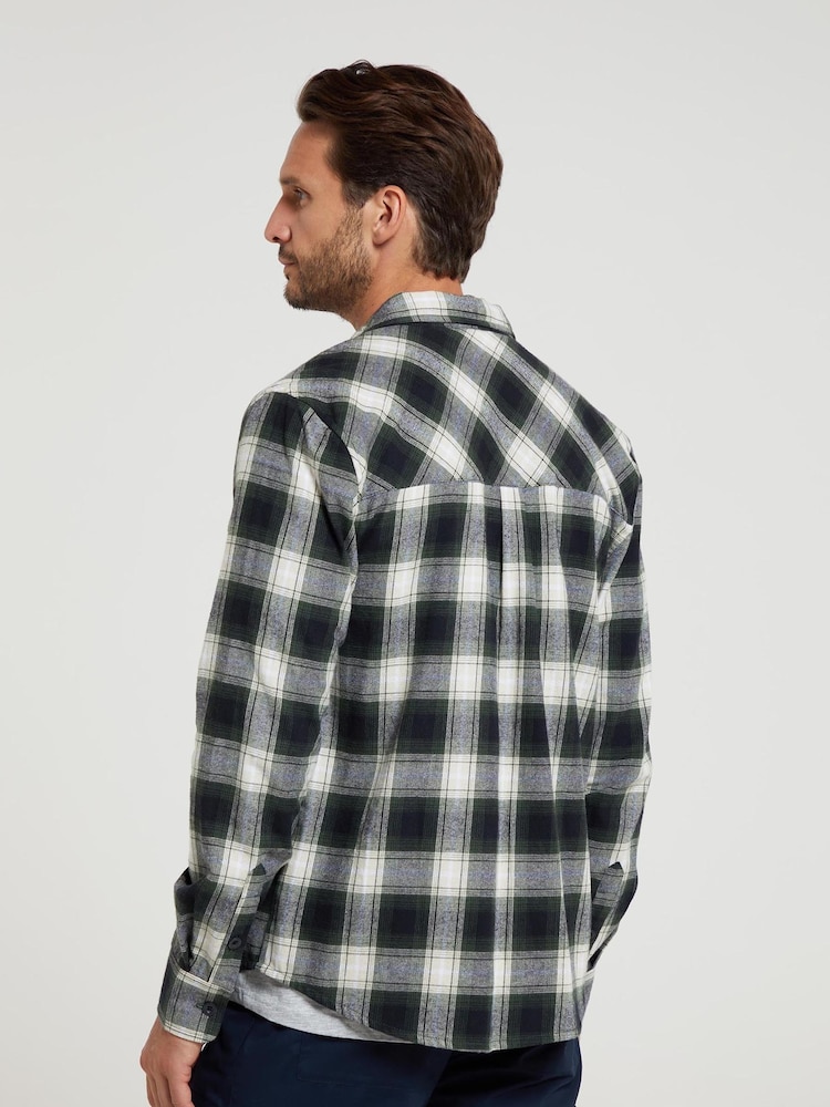 Mountain Warehouse Green 100% Cotton Trace Mens Flannel Long Sleeve Shirt - Image 2 of 5