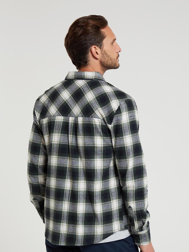 Mountain Warehouse Green 100% Cotton Trace Mens Flannel Long Sleeve Shirt - Image 4 of 5