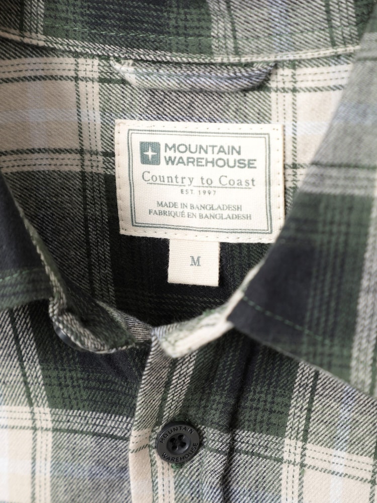 Mountain Warehouse Green 100% Cotton Trace Mens Flannel Long Sleeve Shirt - Image 5 of 5