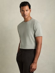 Reiss Pistachio Bless Cotton Crew Neck T-Shirt - Image 1 of 7